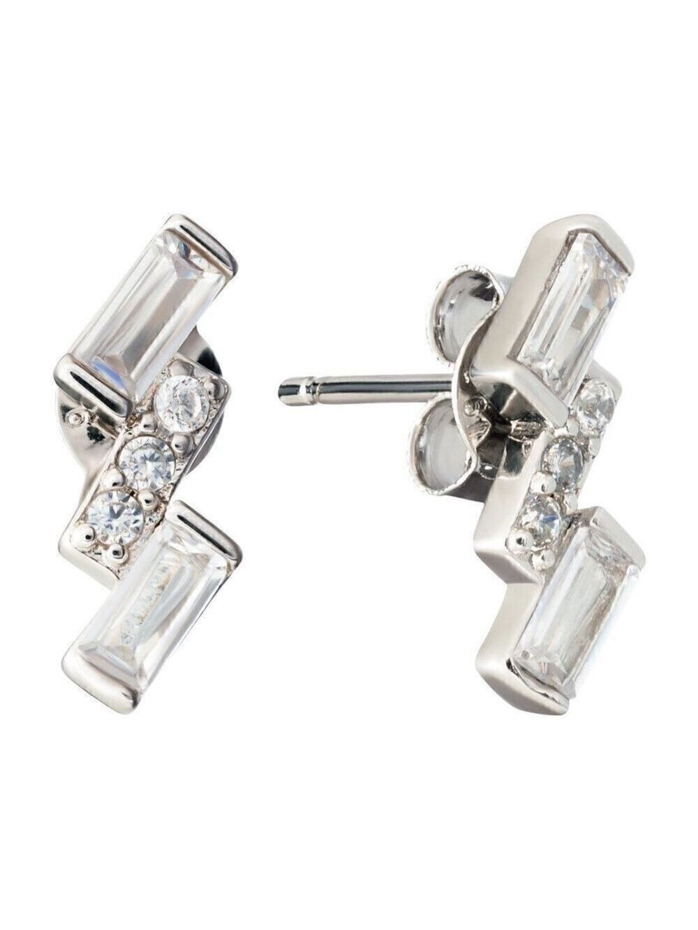 Tiered Crystal Baguette Earrings
